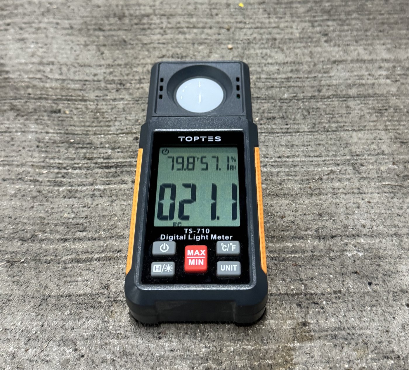 Light meter under the new LED: 21.1 foot-candles