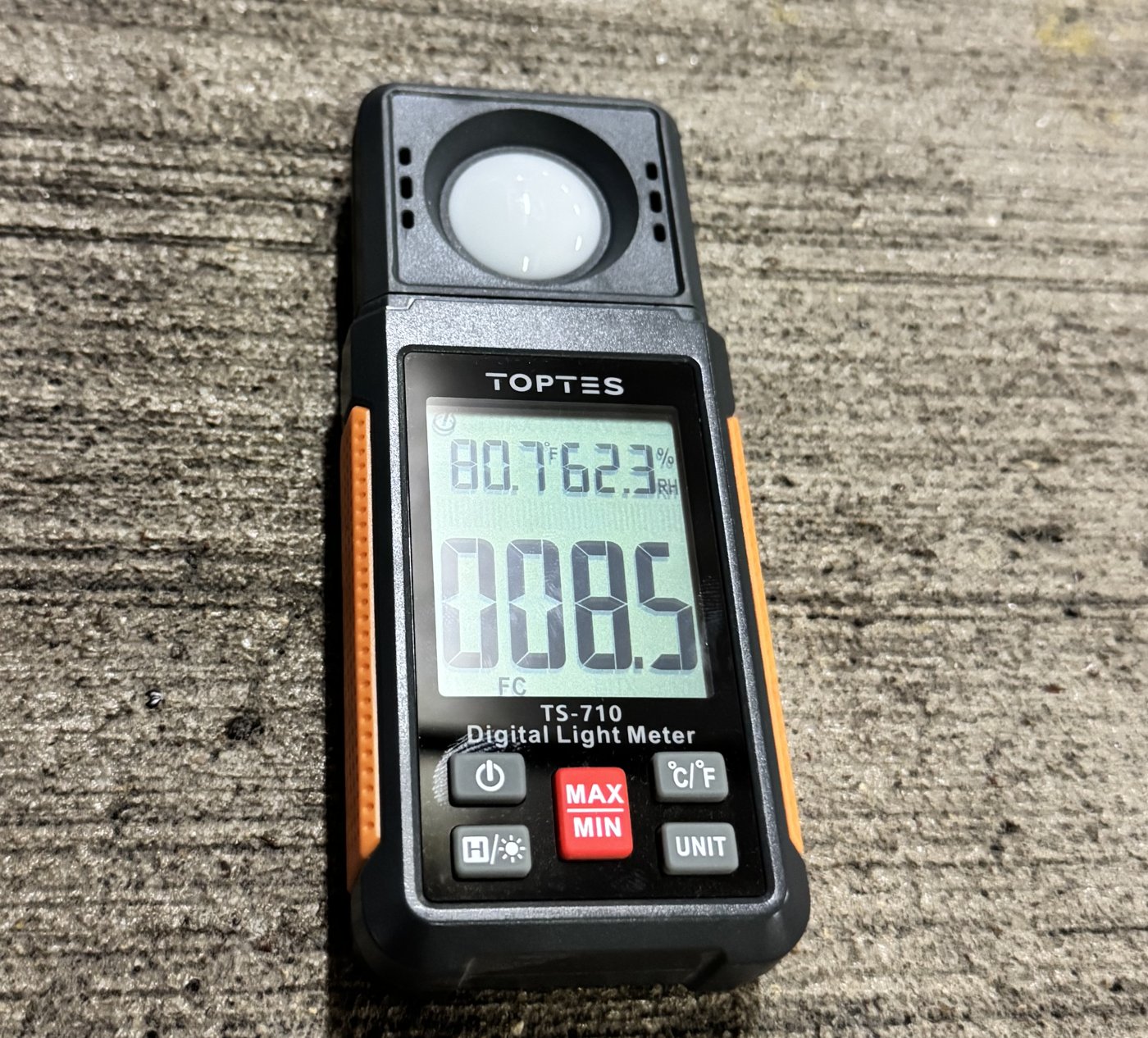 Light meter under the old fixtures: 8.5 foot-candles