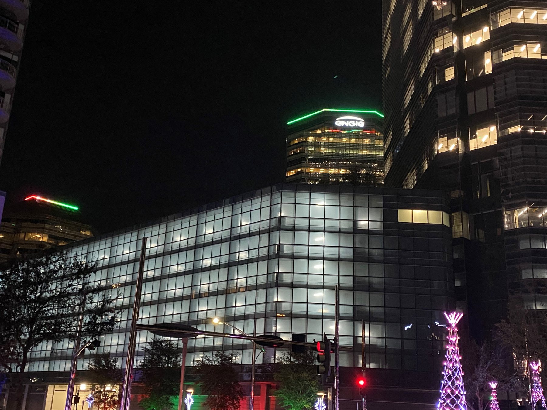 The Post Oak garage at night